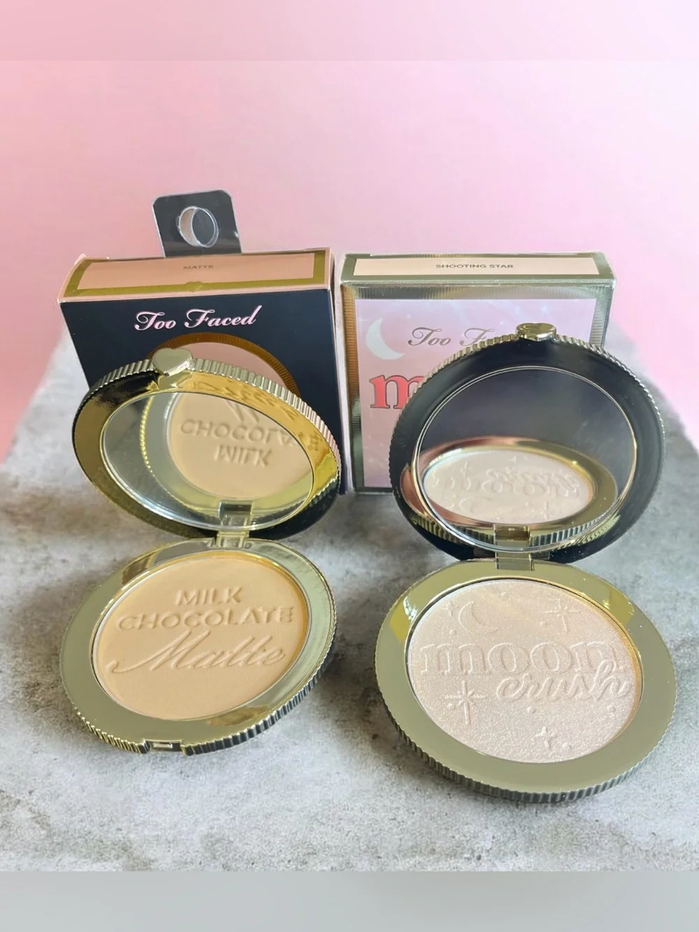 Too Faced Milk Chocolate Soleil Bronzer & Moon Crush Shooting Star Highlighter
